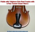 3 Fiddle Tailpiece-Chinrest four tuners Close 2