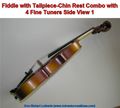 4 Fiddle Tailpiece-Chinrest four tuners Side View 1